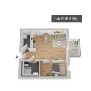 Grundriss Seniorenresidenz Osterholz-Scharmbeck Wohnungstyp 1