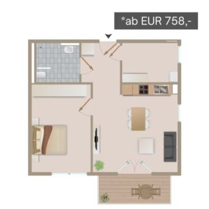 Wohnungsumriss 3 Betreutes Wohnen Nörvenich