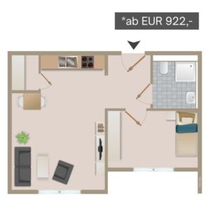 Wohnungsumriss 3 Barrierefreies Wohnen in Sankt Augustin