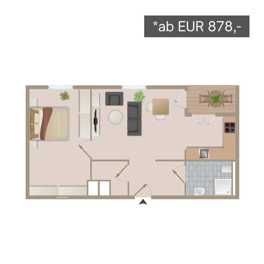 Grundriss Wohnungstyp 1 - Wohnanlage Alsdorf-Stadthalle