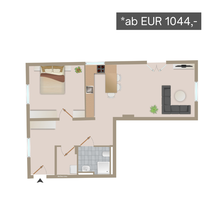 Grundriss Wohnungstyp 10 - Wohnanlage Alsdorf-Stadthalle