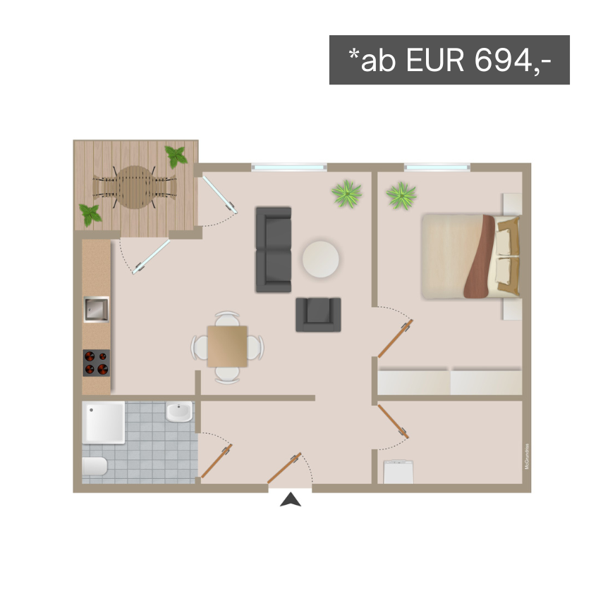 Grundriss Wohnungstyp 11 - Wohnanlage Alsdorf-Stadthalle