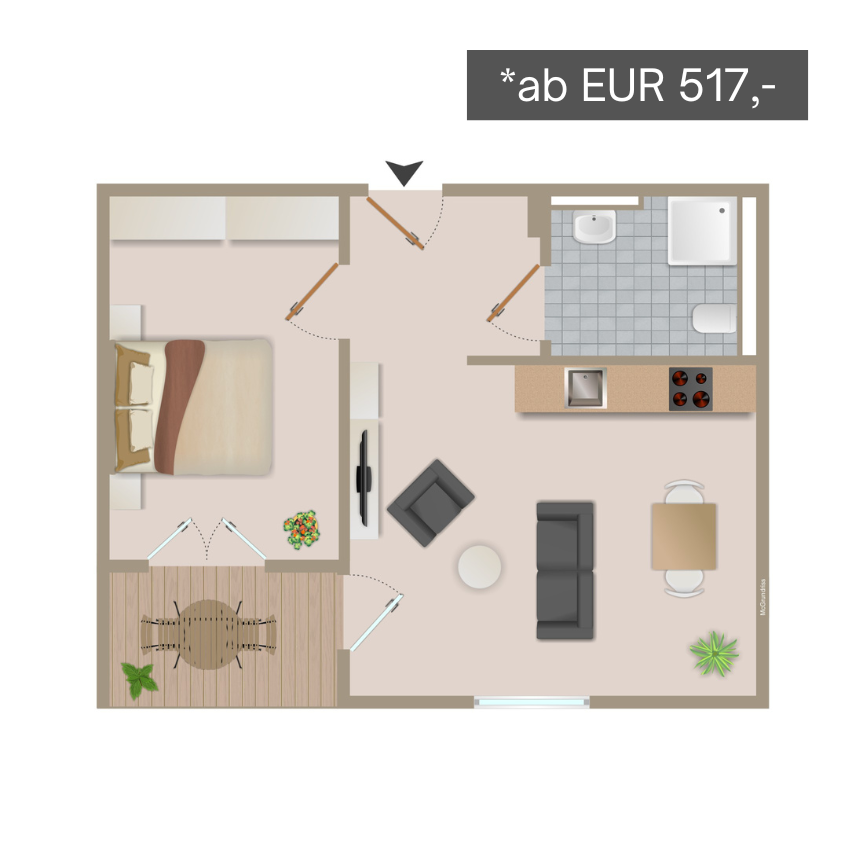 Grundriss Wohnungstyp 2 - Wohnanlage Alsdorf-Stadthalle