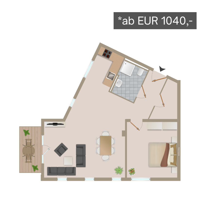 Grundriss Wohnungstyp 6 - Wohnanlage Alsdorf-Stadthalle