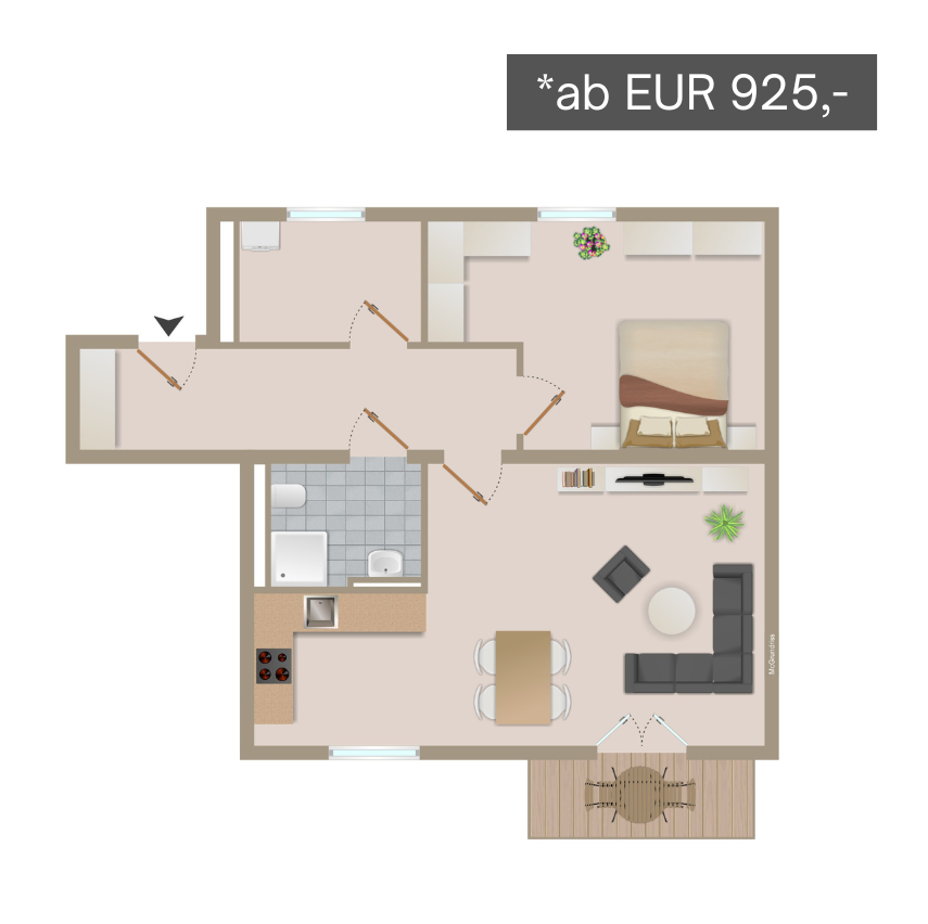 Grundriss Wohnungstyp 7 - Wohnanlage Alsdorf-Stadthalle