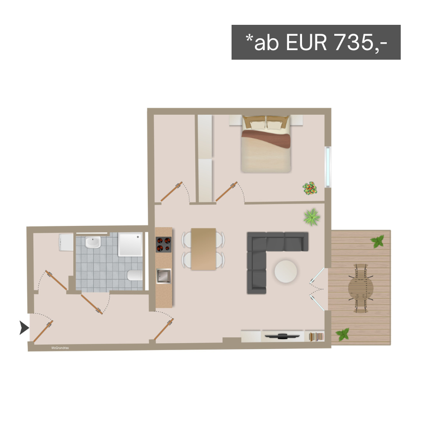 Grundriss Wohnungstyp 9 - Wohnanlage Alsdorf-Stadthalle