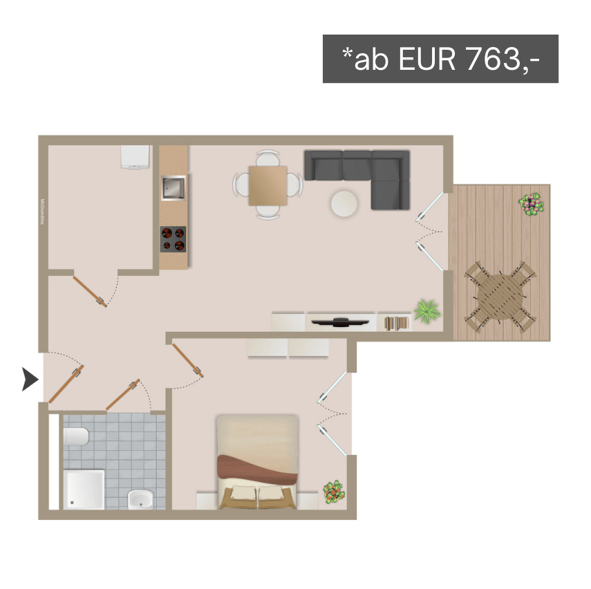 Grundriss Wohnung 3 in Dessau