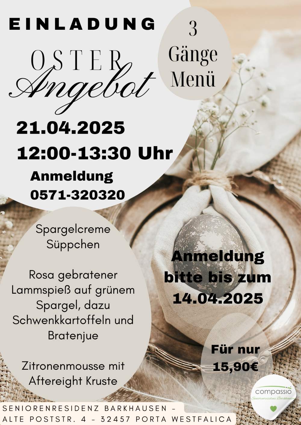 Osterdinner 2025 in der Seniorenresidenz Barkhausen