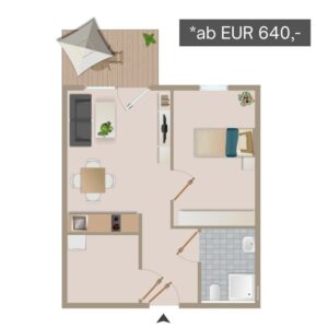 Wohnungstyp 1 Betreutes Wohnen in Halberstadt